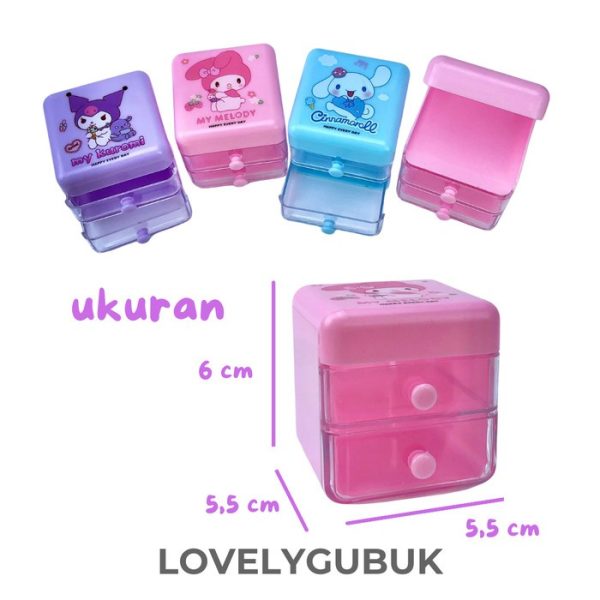 [HANYA BATAM] Laci mini kuromi cinnamoroll lucu, Mini Drawer, Laci kecil tempat aksesoris, Mini storage