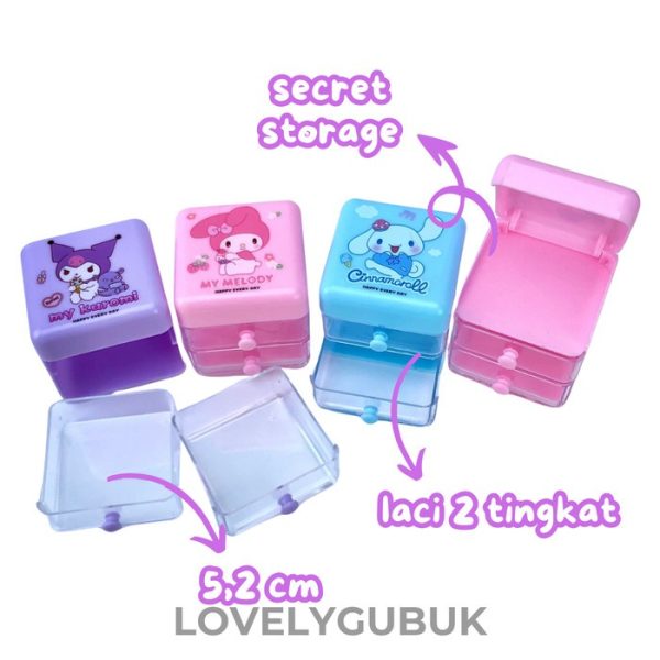 [HANYA BATAM] Laci mini kuromi cinnamoroll lucu, Mini Drawer, Laci kecil tempat aksesoris, Mini storage - Image 5