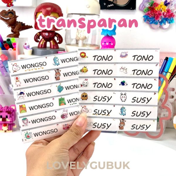 Stiker nama custom, Stiker Label sekolah nama, Stiker Label Brand - Image 2