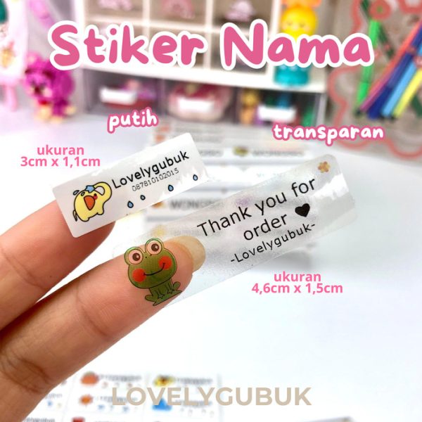 Stiker nama custom, Stiker Label sekolah nama, Stiker Label Brand - Image 3