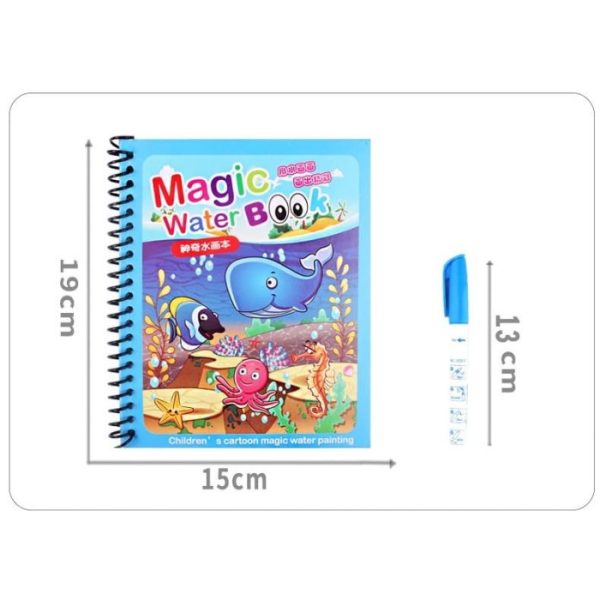 Water drawing book, Buku air, Buka mewarnai air, magic water drawing - Image 4