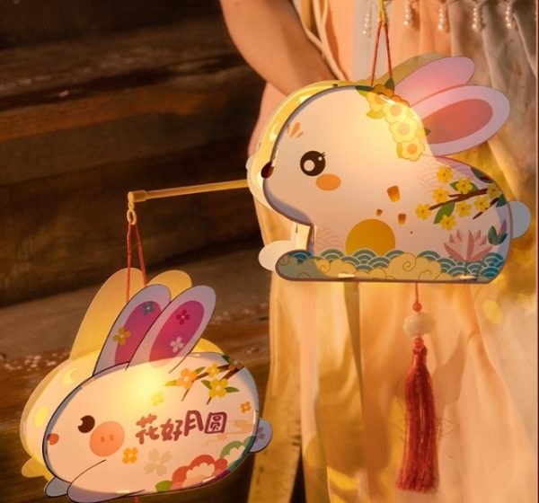 Lantern DIY jade bunny anak, Mainan lampion lampu mooncake festival - Image 2