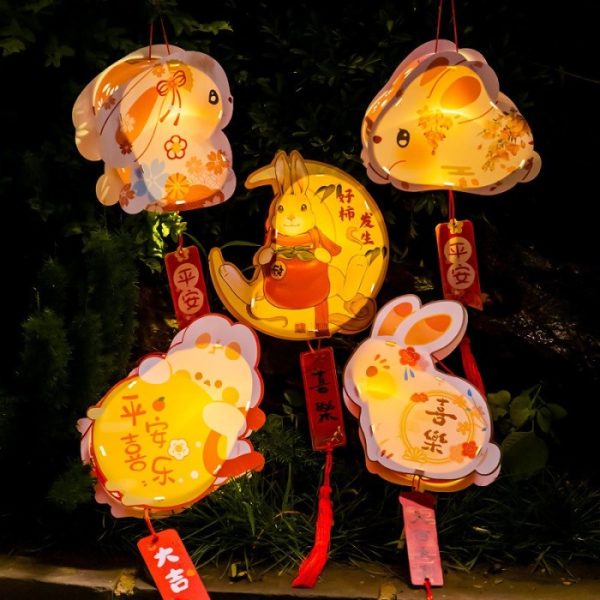 Lantern DIY jade bunny anak, Mainan lampion lampu mooncake festival - Image 7