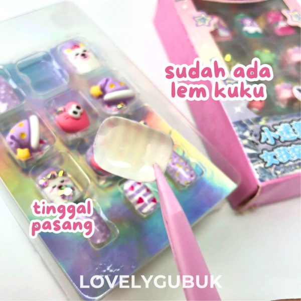 Mainan Kuku palsu 3D kartun, Fake 3D Nail Art - Image 5