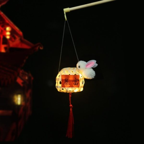 Mainan lampion lantern bambu kelinci kapal , Bunny lantern lampion mooncake