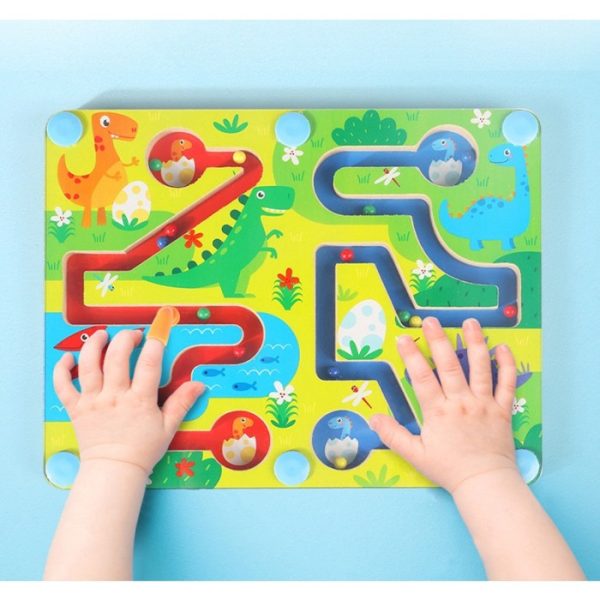 Mainan Puzzle Magnetic Bead anak, Mainan Maze labirin Toy, Maze Finger - Image 5