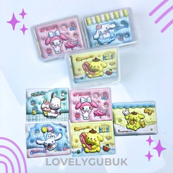 Jigsaw Puzzle Min Karakter, Mainan puzzle mini kartun lucu anak - Image 3