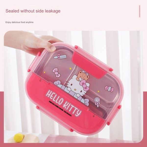 Kotak bekal makan stainless seri kartun kuromi cinnamoroll, Children stainless lunchbox - Image 4