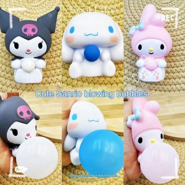 Mainan blow bubbles Capybara kuromi cinnamoroll, Mainan Tekan Tiup balon - Image 2