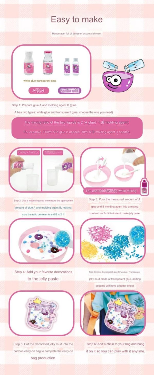 Mainan DIY Jelly Slime, Mainan art and craft kerajinan tangan Slime anak - Image 4