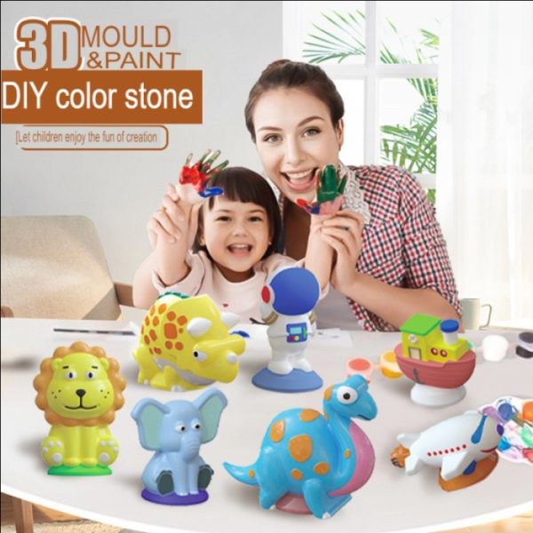 Mainan paint gypsum tema 3D, 3D mould and paint fridge anak, Prakarya DIY