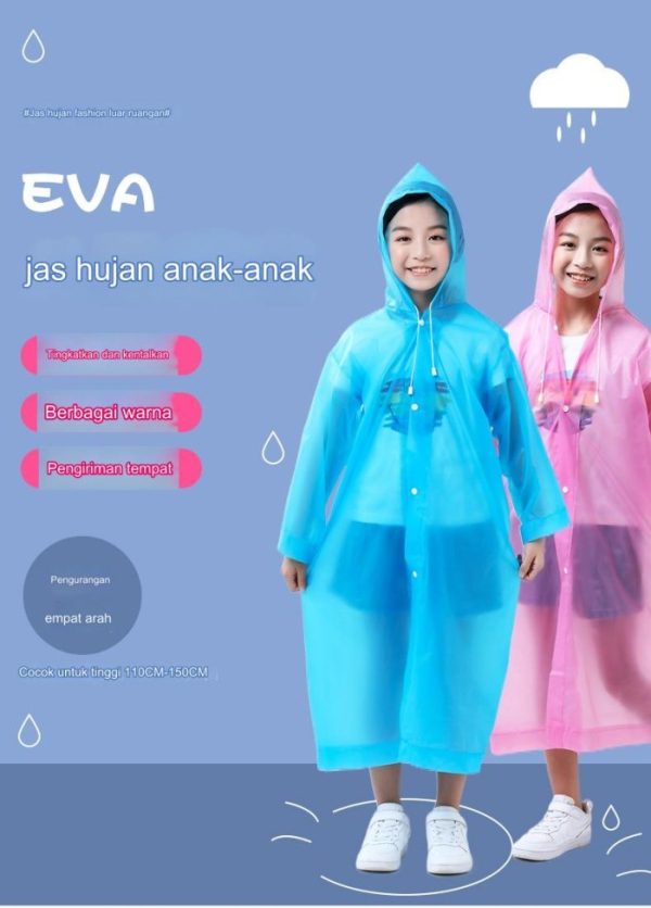 Jas hujan plastik Eva Anak Dewasa, jas hujan portable, jas hujan sekali pakai - Image 4