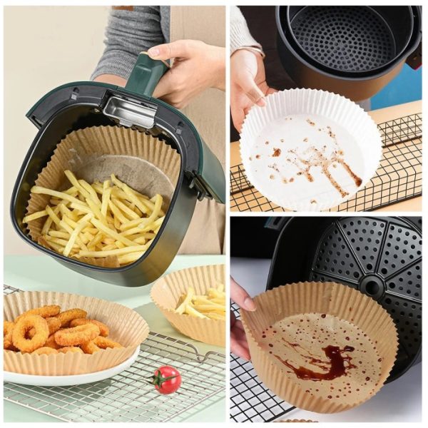 Kertas Alas Air Fryer Bulat dan Persegi, Kertas Alas Air Fryer sekali pakai, Kertas minyak alas Air fryer - Image 2