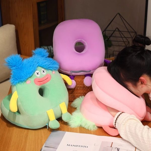 Bantal tidur siang Ugly Doll, Cute nap pillow kartun Rambut Warna Warni - Image 2