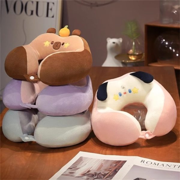 Bantal leher capybara, bantal leher travelling lucu - Image 4