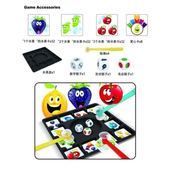 Mainan board game Fruit Sticking Game, Mainan battle game, Board game interaksi - Image 2