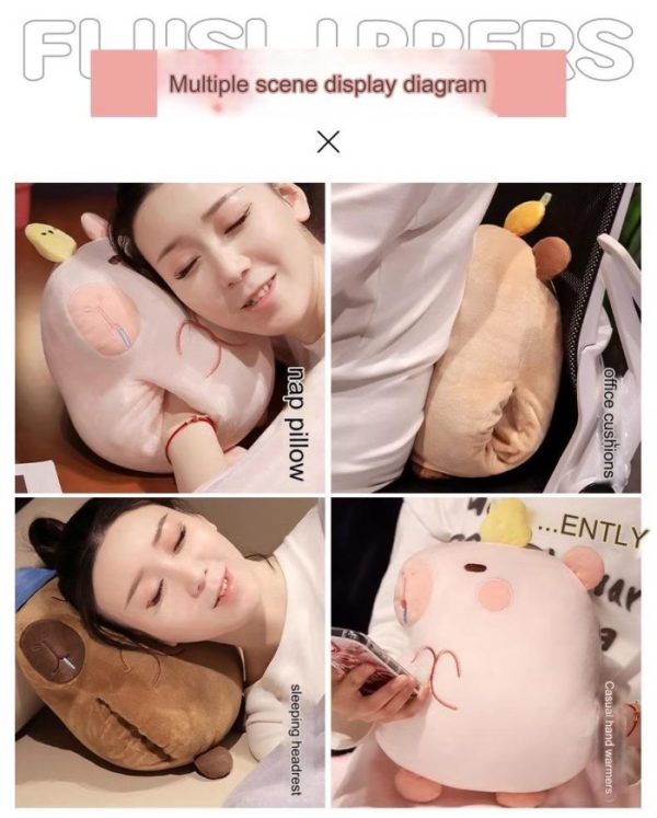 Boneka bantal selimut Capybara, Balmut Kapibara Capibara - Image 2