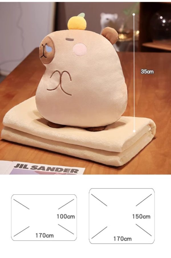 Boneka bantal selimut Capybara, Balmut Kapibara Capibara - Image 3