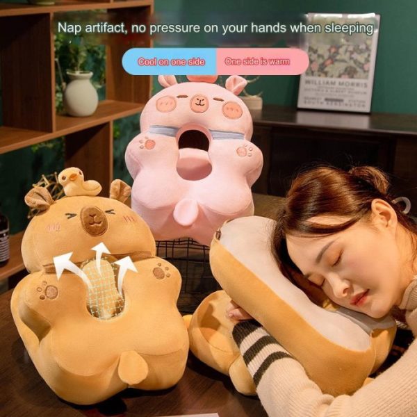 Bantal tidur siang capybara, Cute nap pillow Kapibara, Capibara Bantal tidur siang