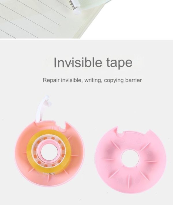 Tempat Isolasi Mini Bentuk Hati dan Bulat, Solasi Imut untuk Meja Kerja, Tape Cutter - Image 2