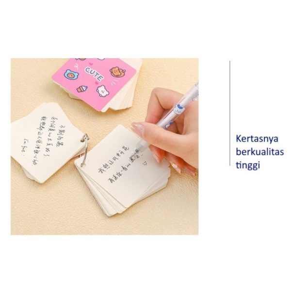 Mini NoteBook dengan Ring, 80 Sheets Memo Note Ring, Notebook Ring isi 80 Lembar - Image 3