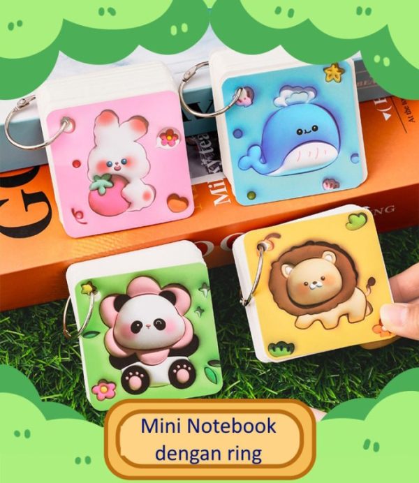 Mini NoteBook dengan Ring, 80 Sheets Memo Note Ring, Notebook Ring isi 80 Lembar - Image 5