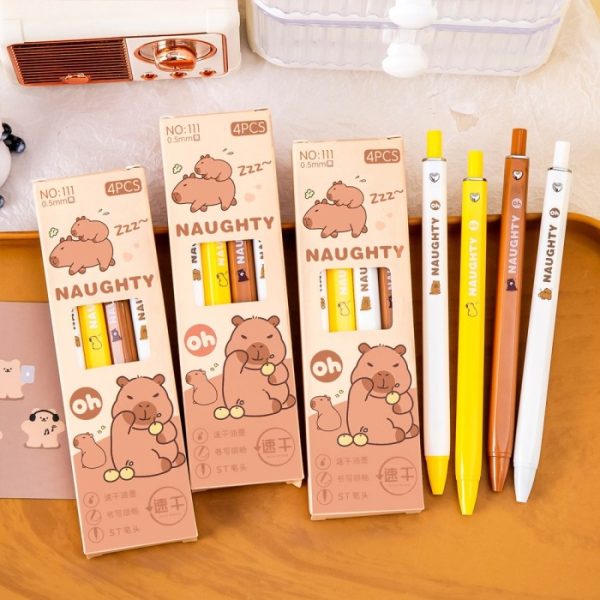 Pena set capybara, Gel Pen Capybara, Bolpen pulpen gel kapibara - Image 5