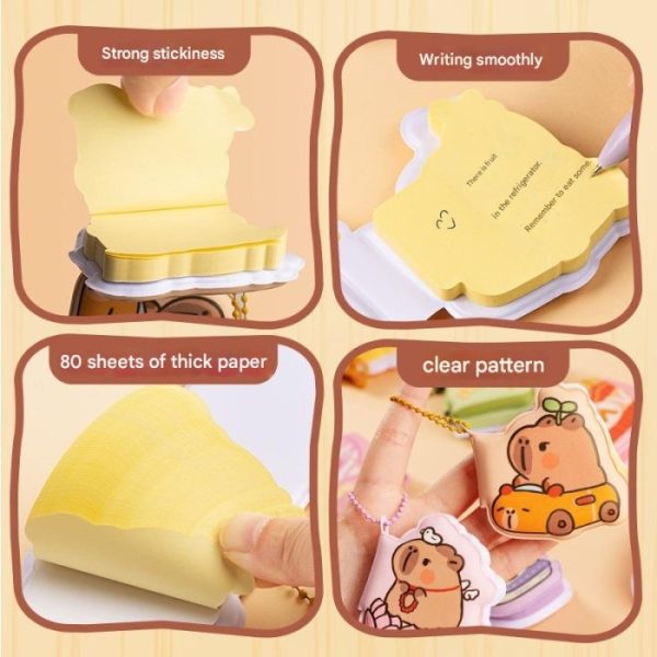 Mini memo book Capybara gantungan kunci sticky note squishy, Buku squishy kecil - Image 5