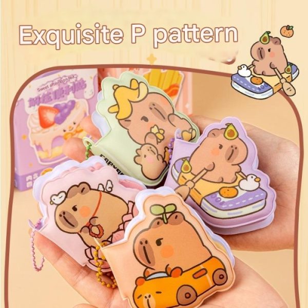 Mini memo book Capybara gantungan kunci sticky note squishy, Buku squishy kecil - Image 7