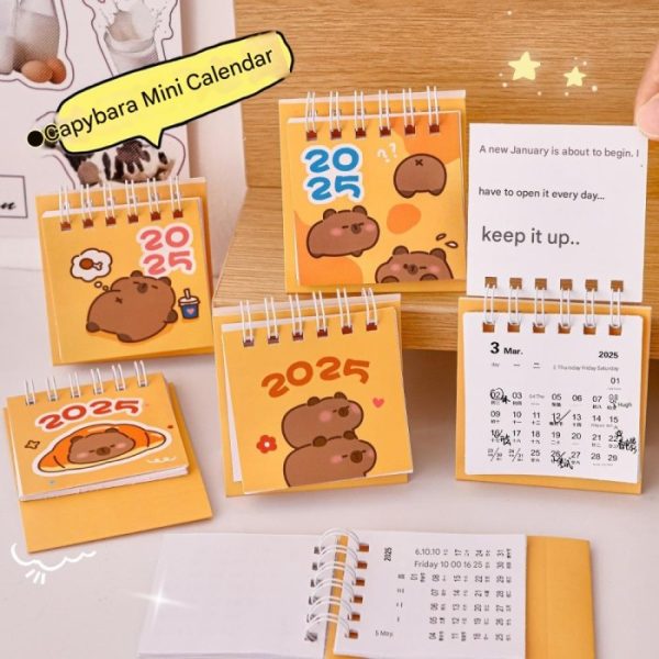 Kalender mini capybara, Kalender 2025 fortune, Mini calender