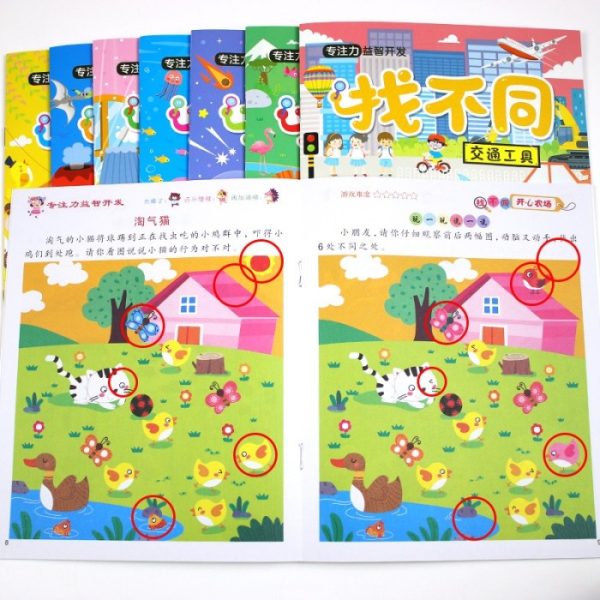 Buku aktivitas anak, Buku cari perbedaan anak, Buku pengetahuan anak Set - Image 5